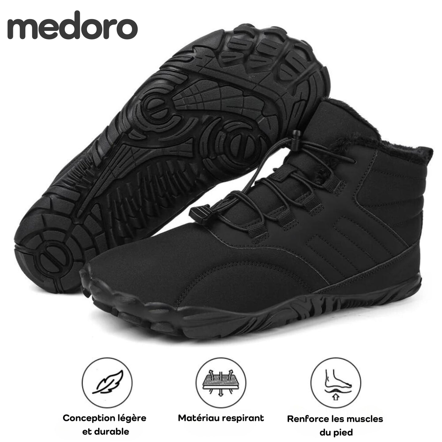 Medoro Pro - Chaussures d'Hiver Effet Pieds Nus, Antidérapantes & Imperméables (Unisexe)