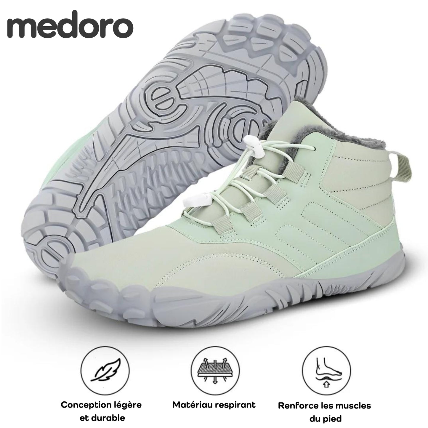 Medoro Pro - Chaussures d'Hiver Effet Pieds Nus, Antidérapantes & Imperméables (Unisexe)