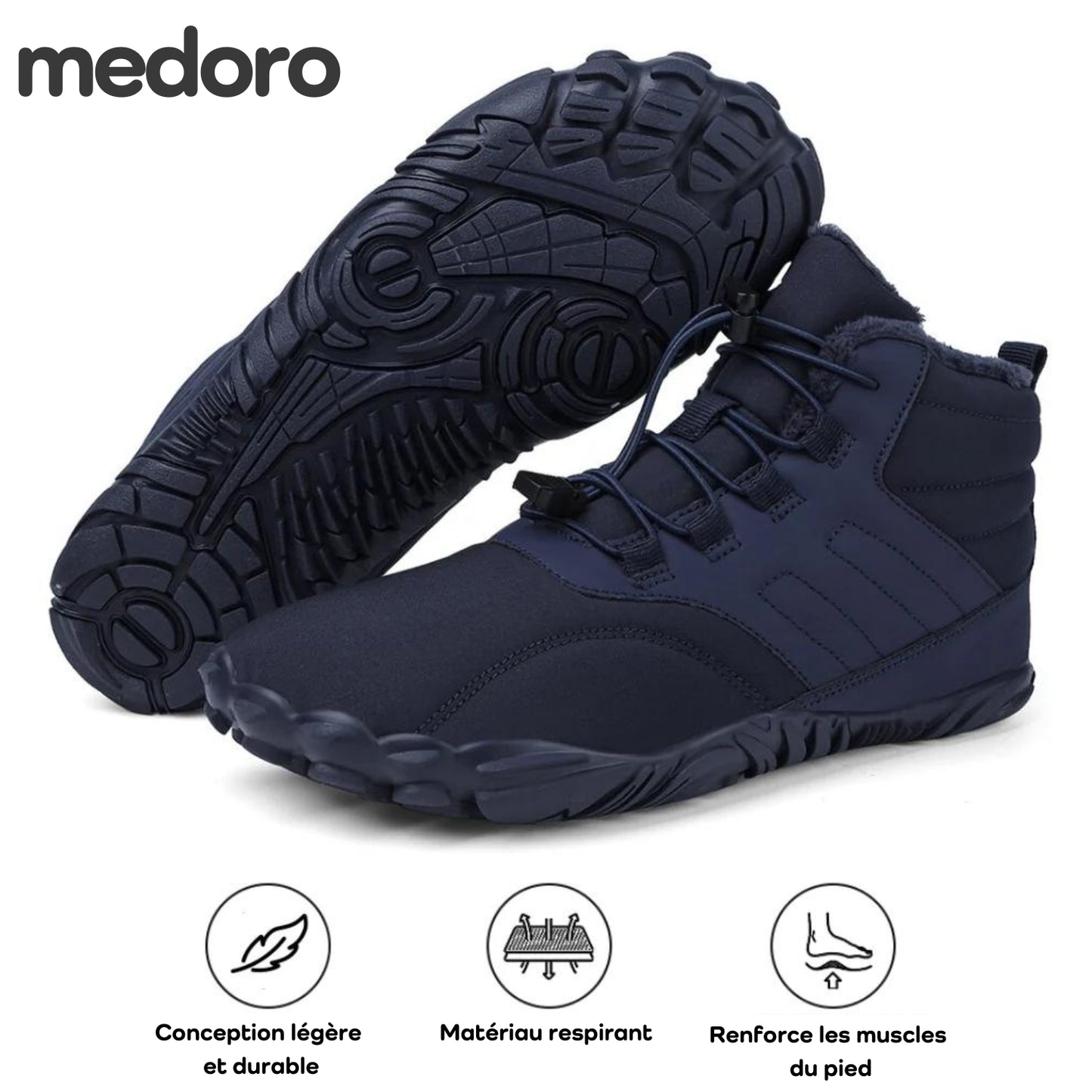 Medoro Pro - Chaussures d'Hiver Effet Pieds Nus, Antidérapantes & Imperméables (Unisexe)